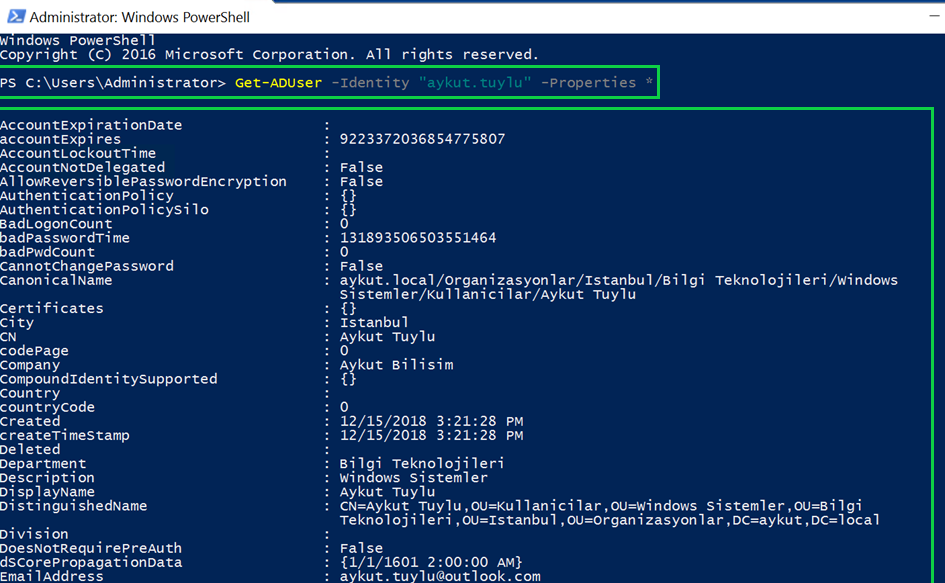 Active Directory’de PowerShell Kullanımı – Active Directory – Cyber ...