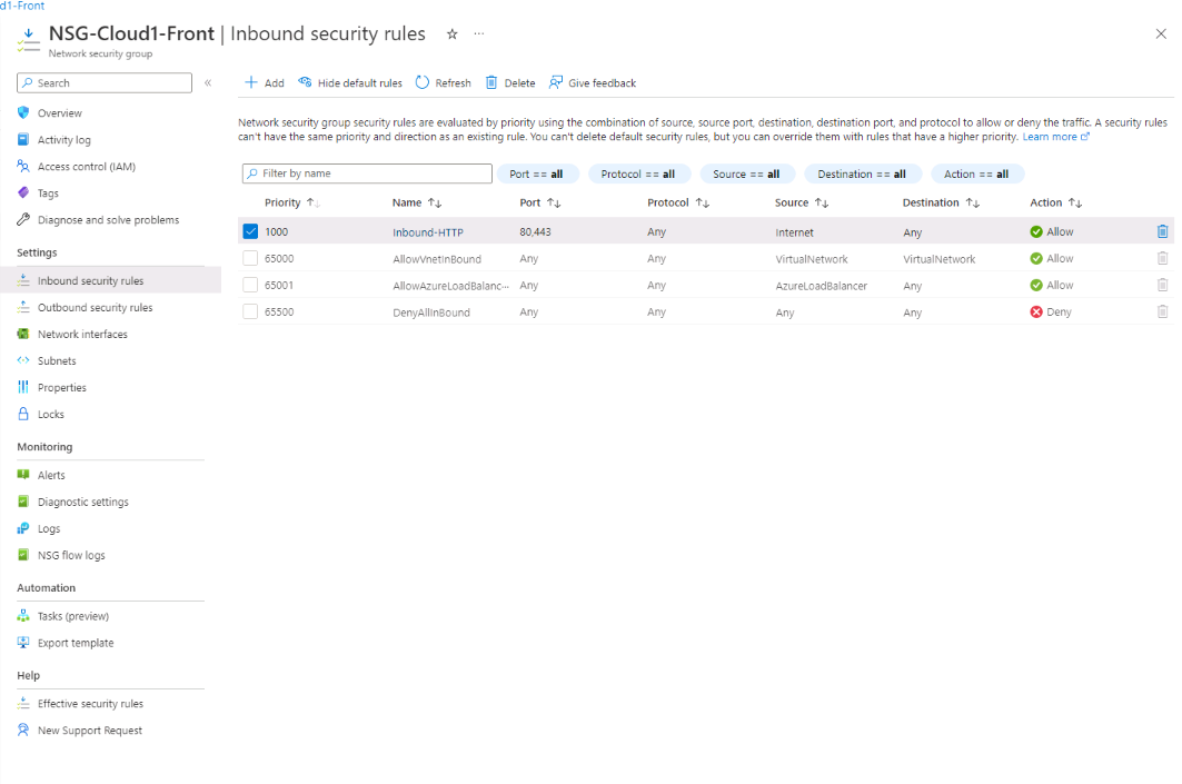 Azure Network Security Group NSG – Active Directory – Cyber Security